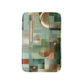 Modern Abstract Bauhaus Green Gold Pattern Badmat (Voorkant Verticaal)