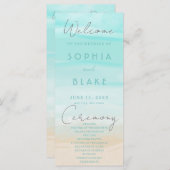 Modern Abstract Beach bruiloft programma (Voorkant / Achterkant)