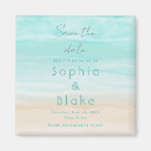Modern Abstract Beach Bruiloft Save the Date