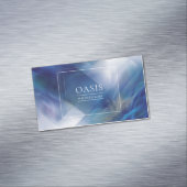 Modern Abstract Bedrijfsblauw & Wit Magnetisch Visitekaartje (Voorbeeld)