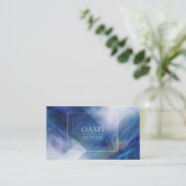 Modern Abstract Bedrijfsblauw & Wit Visitekaartje (Staand voorkant)