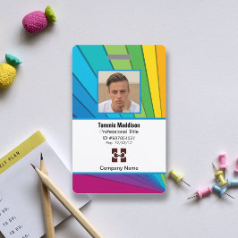 Modern Abstract Bedrijfsmedewerker Id | Regenboog Badge