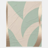 Modern Abstract beige groen goud Fleece Deken (Voorkant)