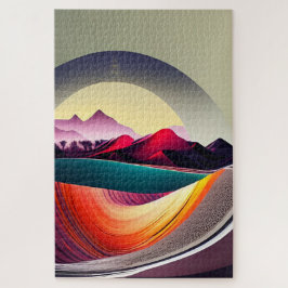 Modern Abstract berglandschap minimalistisch Legpuzzel