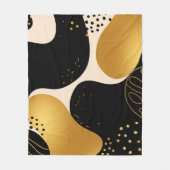 Modern Abstract Black and Gold Organic Pattern Fleece Deken (Voorkant)