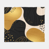 Modern Abstract Black and Gold Organic Pattern Fleece Deken (Voorkant (Horizontaal))