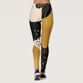 Modern Abstract Black and Gold Organic Pattern Leggings (Achterkant)