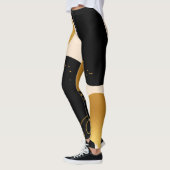 Modern Abstract Black and Gold Organic Pattern Leggings (Links)