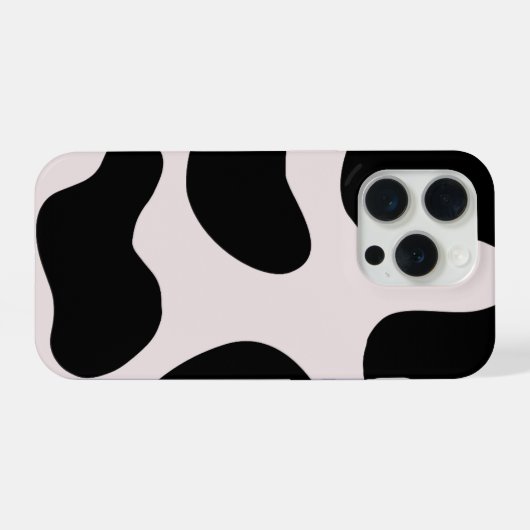 Modern Abstract Black Blob Pattern Phone Case iPhone Hoesje (Achterkant horizontaal)