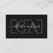 Modern Abstract Black Earth Tone Signature Script Visitekaartje (Voorkant)