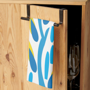 Modern Abstract Bladeren Patroon Theedoek