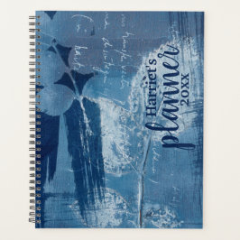 Modern abstract blauw aanpassen planner