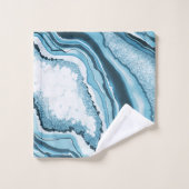 Modern Abstract blauw agate Geode Gemstone Bad Handdoek (Wasdoekje)