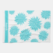 Modern Abstract blauw Agave Patroon | Gepersonalis Theedoek (Horizontaal)