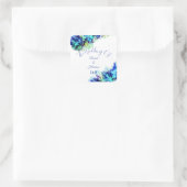 Modern Abstract Blauw Blauwgroen en Turquoise Wedd Vierkante Sticker (Tas)