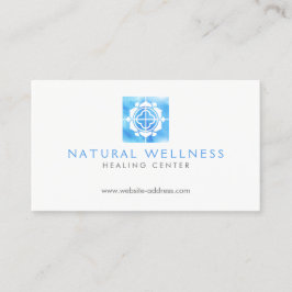 Modern Abstract Blauw Bloemen Logo Wellness Visitekaartje