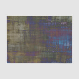Modern Abstract Blauw Bruin Geel Grunge Tissuepapier