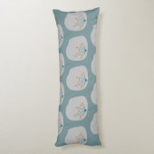 Modern Abstract blauw en grijs design Lichaamskussen (Achterkant (Verticaal))