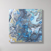 Modern Abstract Blauw en Grijs Schilderen Canvas Afdruk (Voorkant)