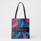 Modern Abstract-blauw en roze-bruidsmeisje- Tote Bag (Voorkant)