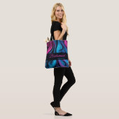Modern Abstract-blauw en roze-bruidsmeisje- Tote Bag (Op model)