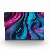 Modern Abstract-Blauw en Roze- Fotoblokken (Voorkant)