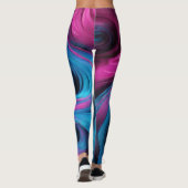 Modern Abstract-Blauw en Roze- Leggings (Achterkant)
