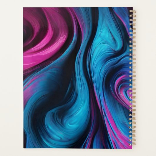 Modern Abstract-Blauw en Roze- Planner (Achterkant)