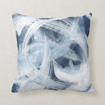 Modern Abstract blauw en wit schilder