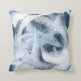 Modern Abstract blauw en wit schilder Kussen