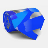Modern Abstract blauw en zilver Stropdas (Opgerold)