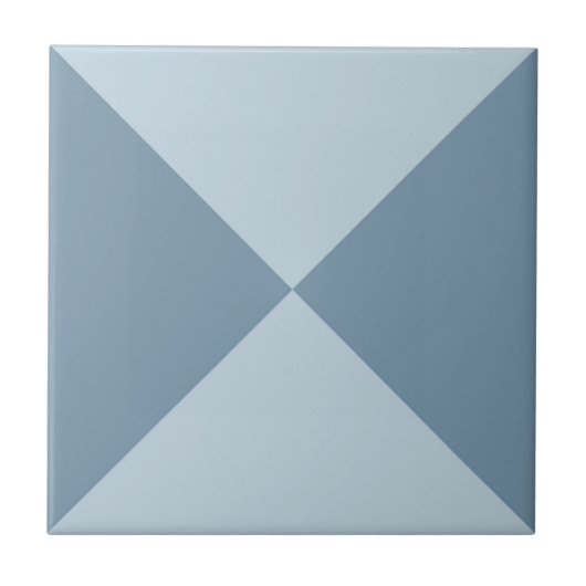 Modern Abstract Blauw Geometrisch Driehoekpatroon Tegeltje (Voorkant)