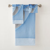 Modern Abstract Blauw Grijs Fractal Art Graphic Bad Handdoek (Insitu)