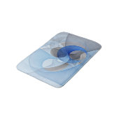 Modern Abstract Blauw Grijs Fractal Art Graphic Badmat (Gekanteld)