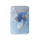 Modern Abstract Blauw Grijs Fractal Art Graphic Badmat (Voorkant Verticaal)