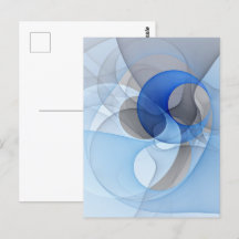 Modern Abstract Blauw Grijs Fractal Art Graphic