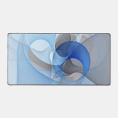 Modern Abstract Blauw Grijs Fractal Art Graphic Bureaumat (Voorkant)