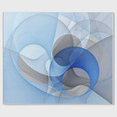 Modern Abstract Blauw Grijs Fractal Art Graphic Cadeaupapier (Vlak)