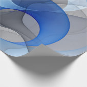 Modern Abstract Blauw Grijs Fractal Art Graphic Cadeaupapier (Hoek)