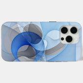 Modern Abstract Blauw Grijs Fractal Art Graphic Case-Mate iPhone Case (Achterkant (horizontaal))