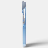 Modern Abstract Blauw Grijs Fractal Art Graphic Case-Mate iPhone Case (Achterkant / Links)