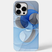 Modern Abstract Blauw Grijs Fractal Art Graphic Case-Mate iPhone Case (Achterkant)