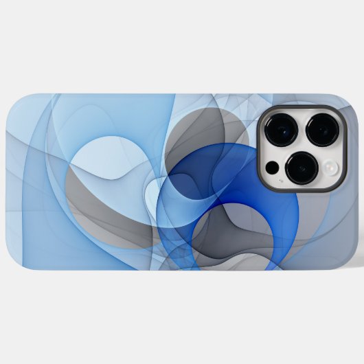 Modern Abstract Blauw Grijs Fractal Art Graphic Case-Mate iPhone Case (Achterkant (horizontaal))