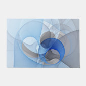 Modern Abstract Blauw Grijs Fractal Art Graphic Deurmat (Voorkant)