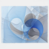 Modern Abstract Blauw Grijs Fractal Art Graphic Fleece Deken (Voorkant (Horizontaal))