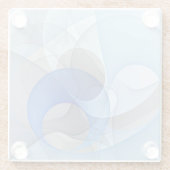 Modern Abstract Blauw Grijs Fractal Art Graphic Glazen Onderzetter (Achterkant)