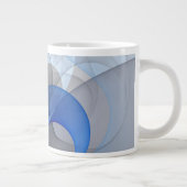 Modern Abstract Blauw Grijs Fractal Art Graphic Grote Koffiekop (Rechts)