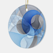 Modern Abstract Blauw Grijs Fractal Art Graphic Keramisch Ornament (Links)