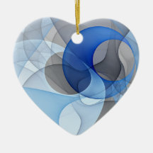 Modern Abstract Blauw Grijs Fractal Art Graphic