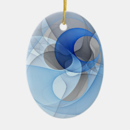 Modern Abstract Blauw Grijs Fractal Art Graphic Keramisch Ornament